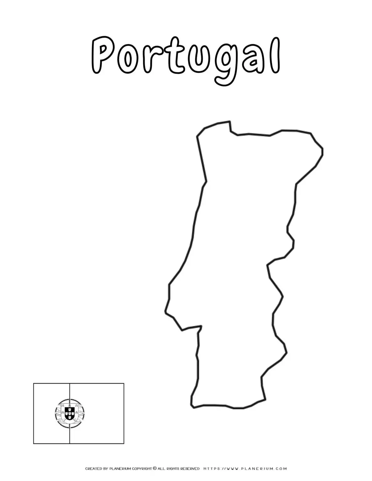 Outline map of Portugal