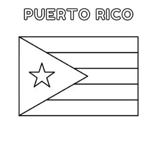 Coloring page of Puerto Rico flag