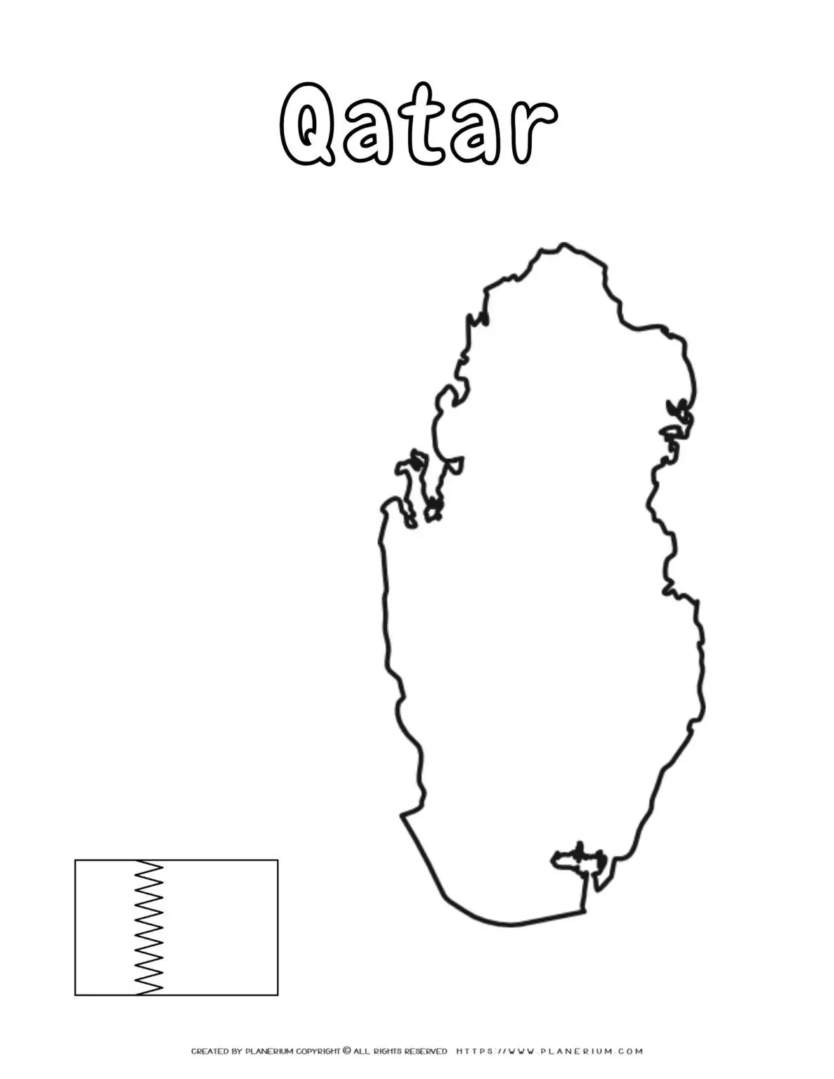 Outline map of Qatar