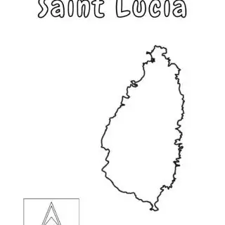 Map of Saint Lucia island.