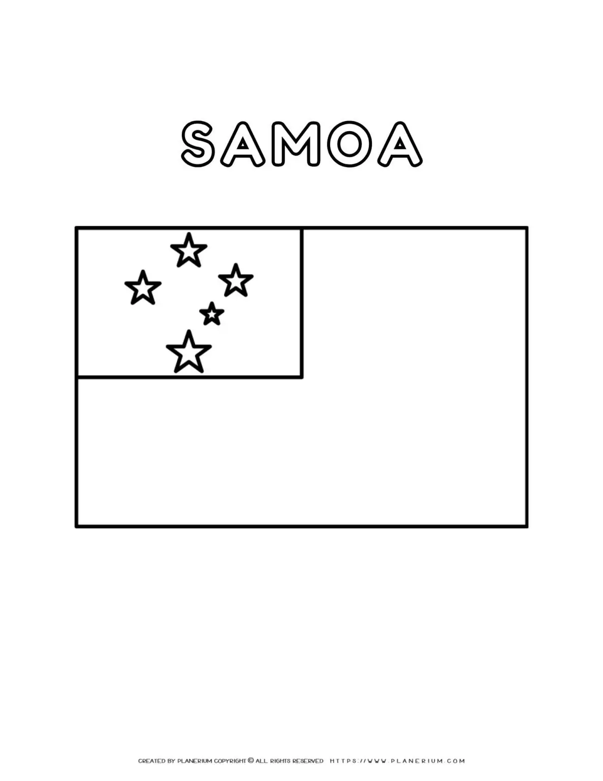 Outline of Samoa flag with stars.