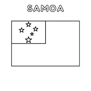 Outline of Samoa flag with stars.