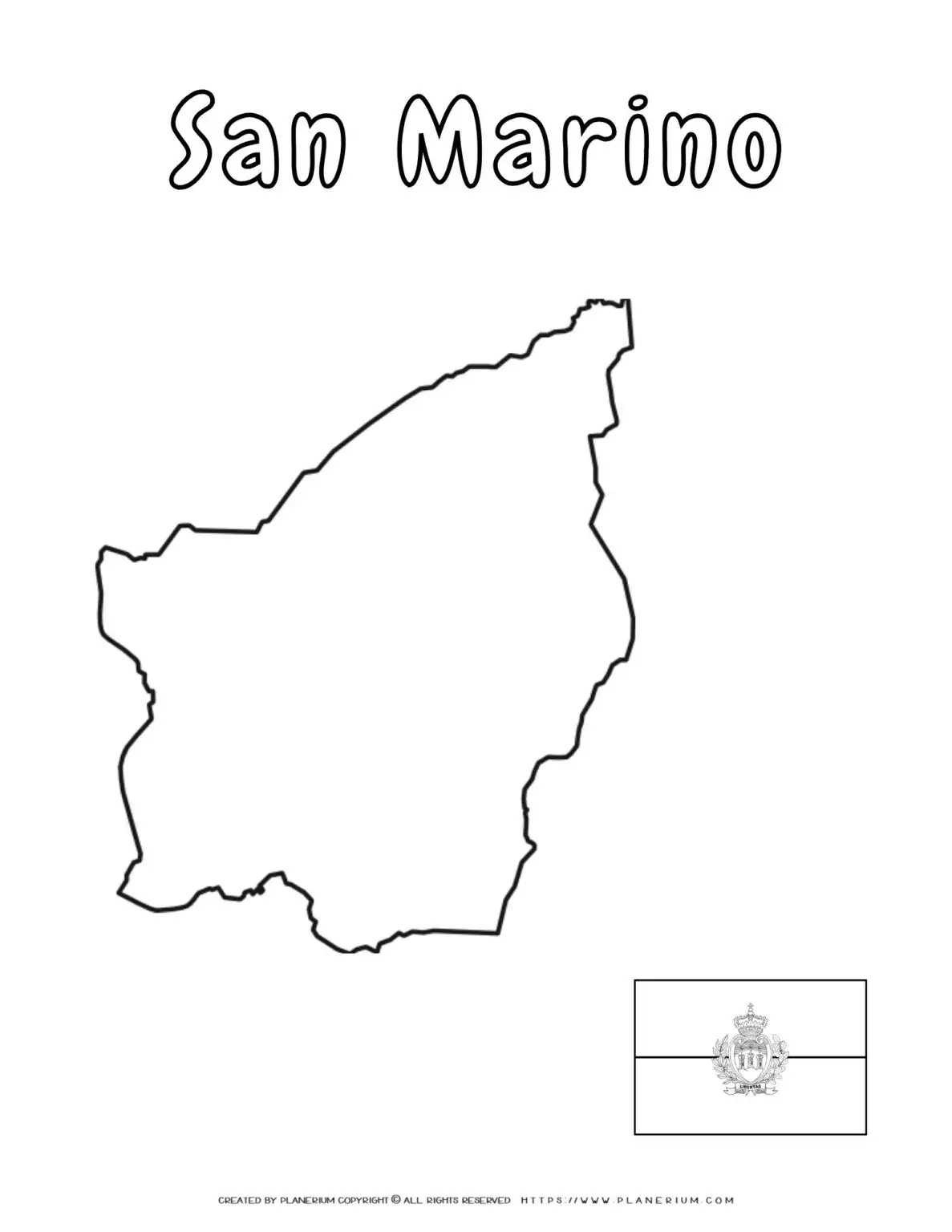 Map and flag of San Marino