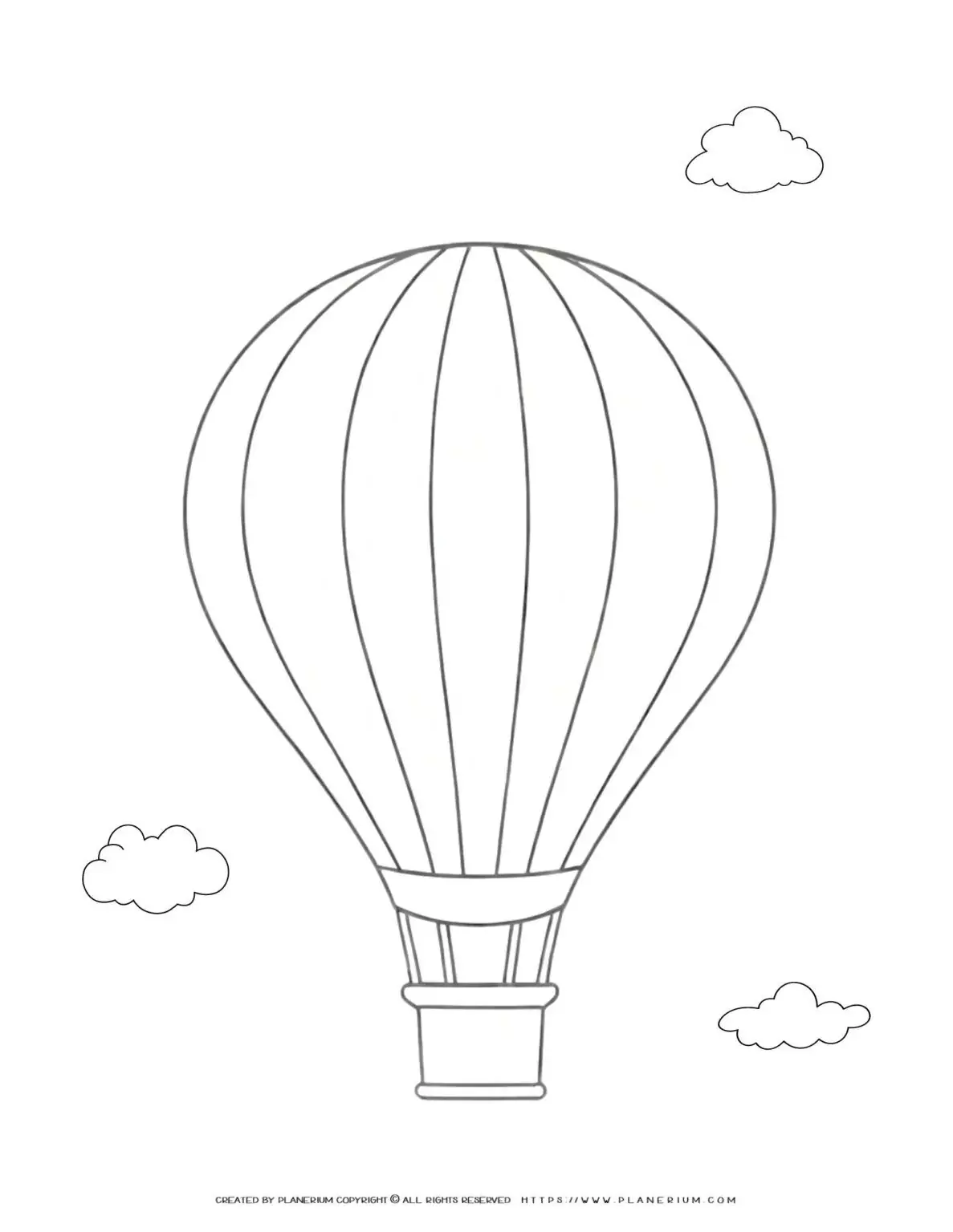 Hot air balloon line drawing