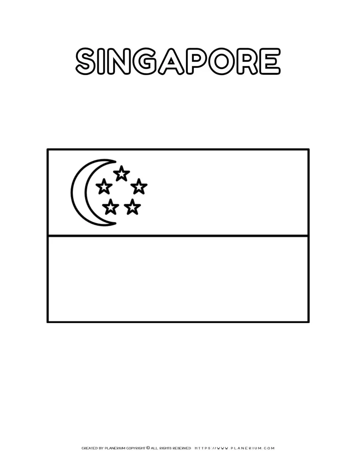 Singapore flag coloring page