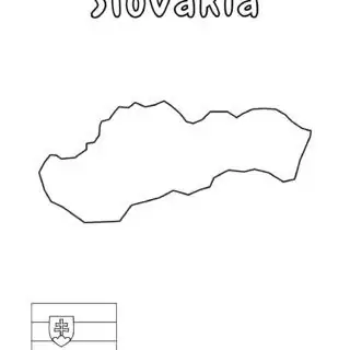 Outline map and flag of Slovakia