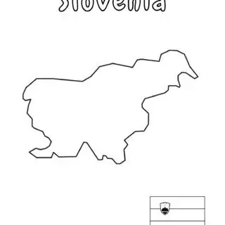 Slovenia outline map and flag