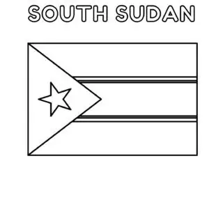 Outline of South Sudan flag for coloring