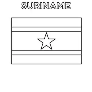 Suriname flag outline for coloring