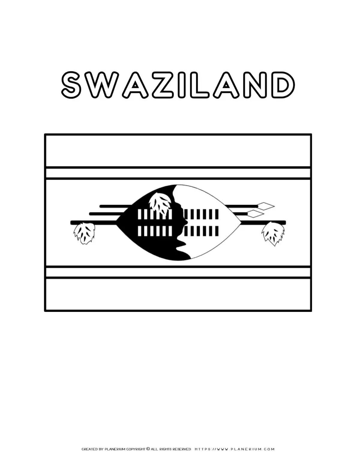 Outline of Swaziland flag