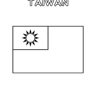Outline of Taiwan flag coloring page