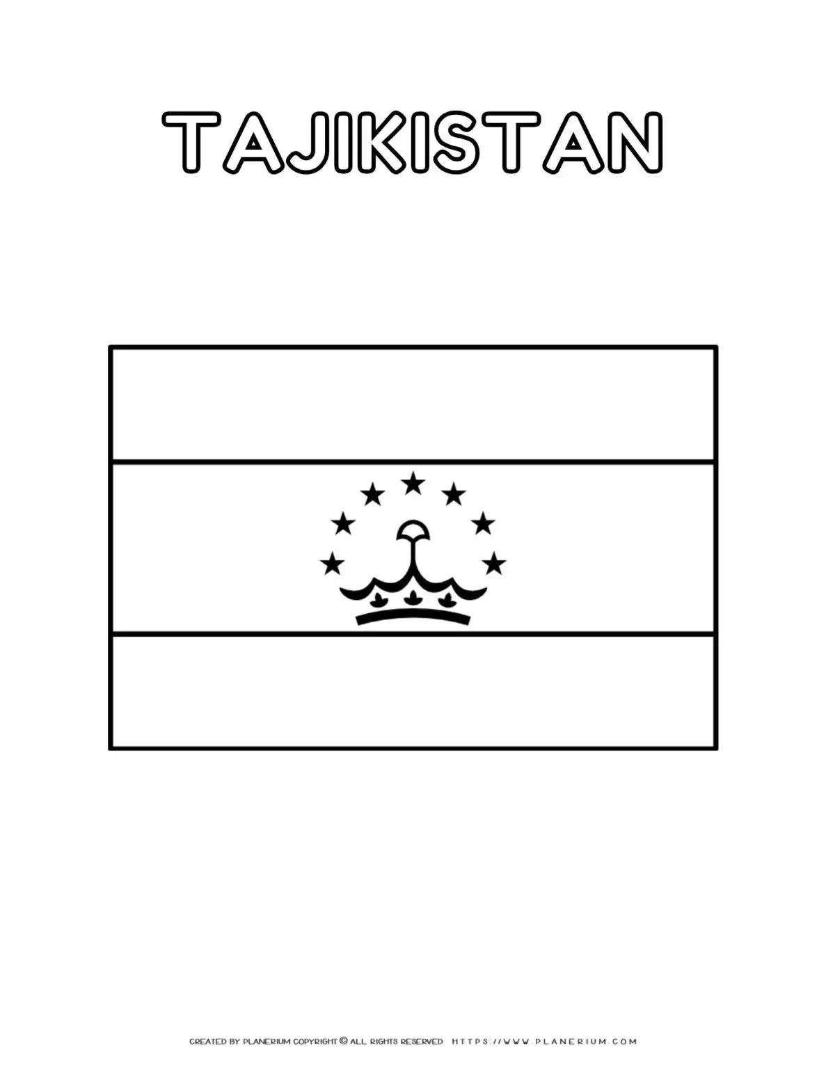 Outline of Tajikistan flag.