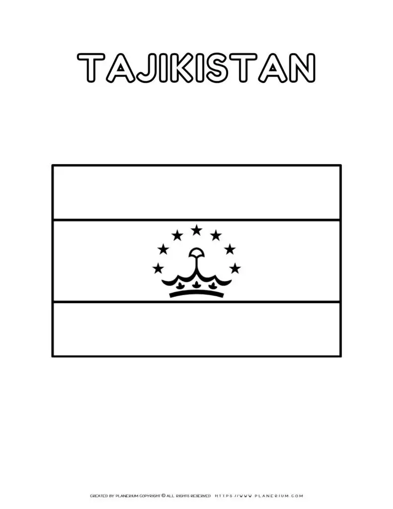 Outline of Tajikistan flag.
