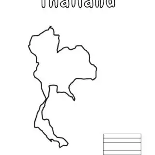 Outline map of Thailand for kids