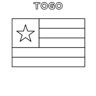 Outline of Togo flag with star and stripes