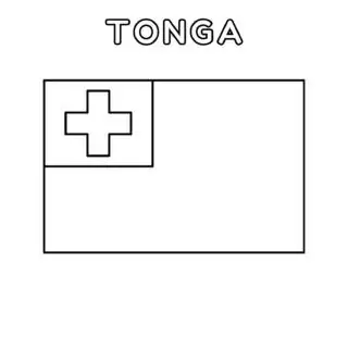 Outline drawing of Tonga flag