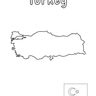 Outline map and flag of Turkey