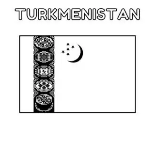 Turkmenistan flag outline coloring page