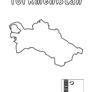 Map outline of Turkmenistan.