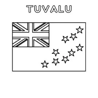Outline of Tuvalu flag for coloring.