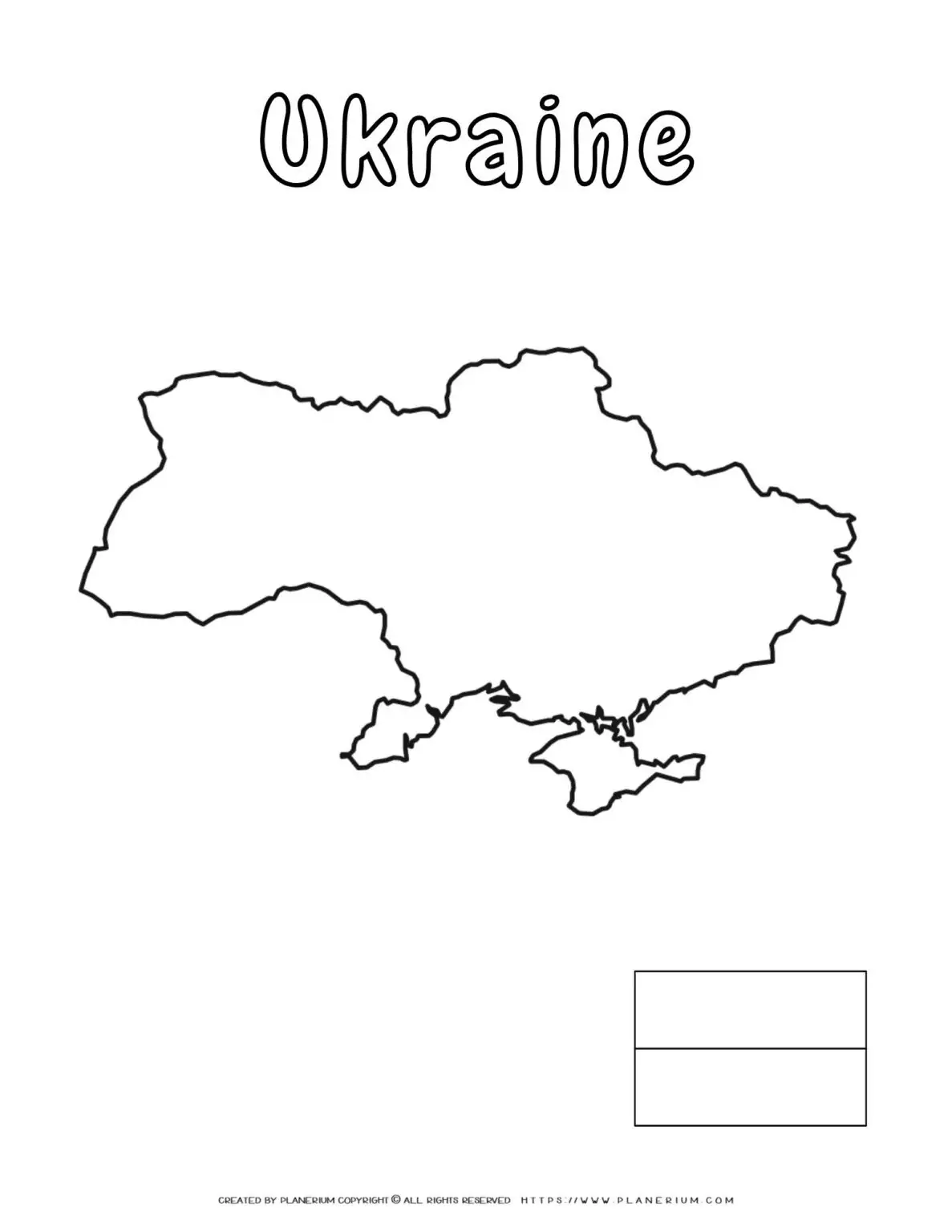 Outline map of Ukraine.