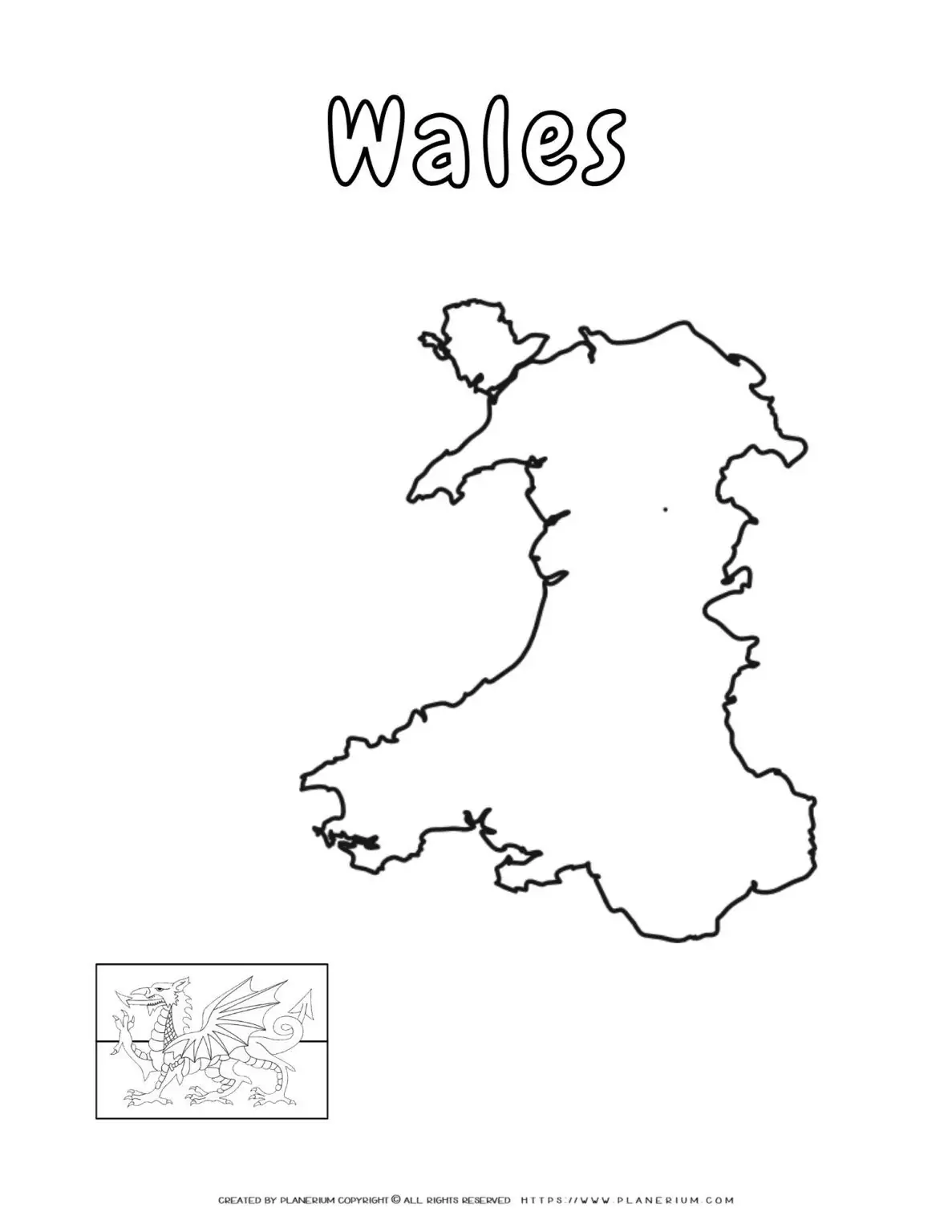 Outline map of Wales