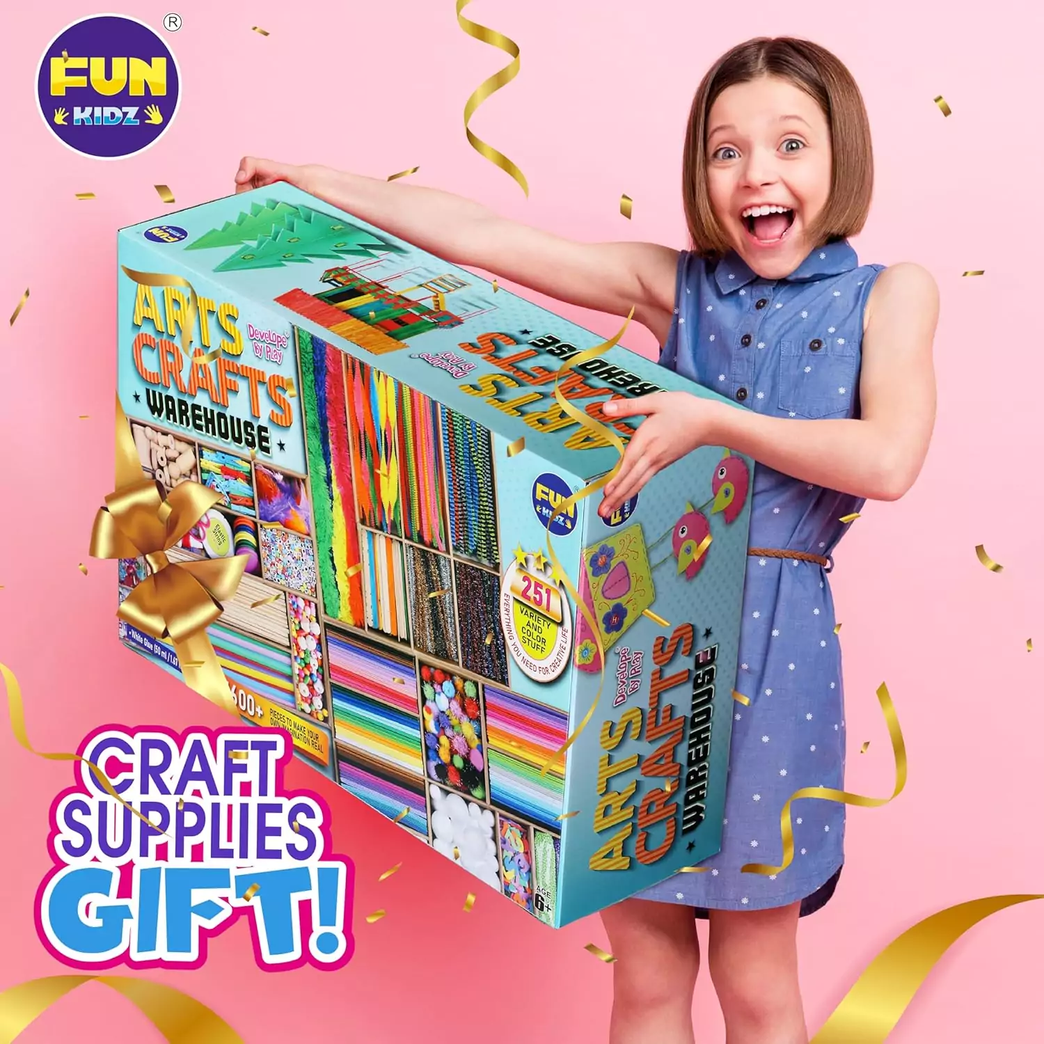 Three-layer arts and crafts supply chest for classrooms featuring 1600 essential items, ideal for organized, colorful crafting projects.