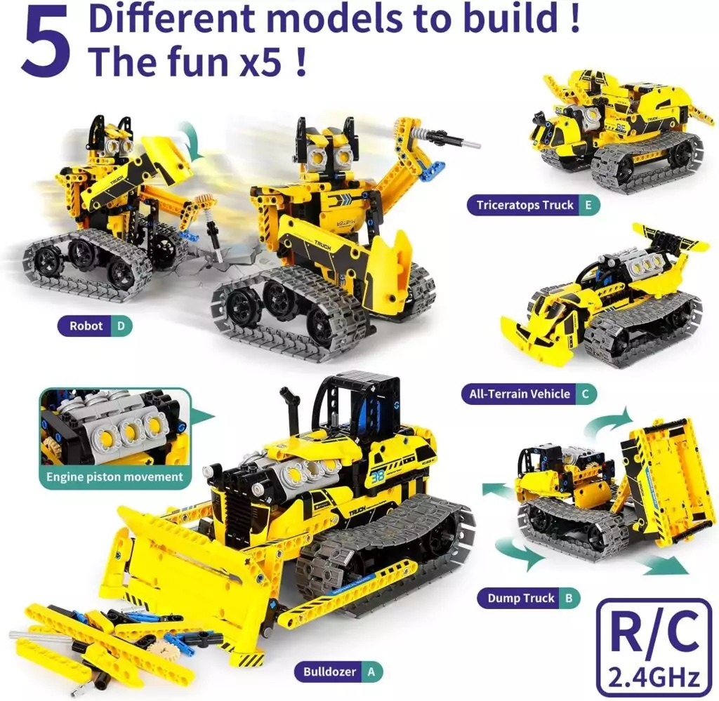 STEM Robotics Kit with 452 Blocks for Educational Engineering. Includes App Remote Control; ideal for educators teaching robotics and engineering concepts.