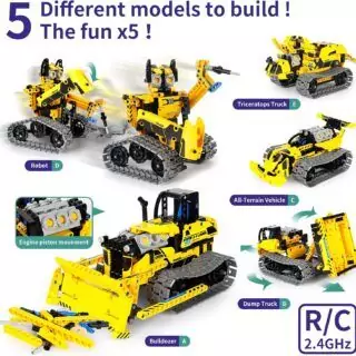 STEM Robotics Kit with 452 Blocks for Educational Engineering. Includes App Remote Control; ideal for educators teaching robotics and engineering concepts.