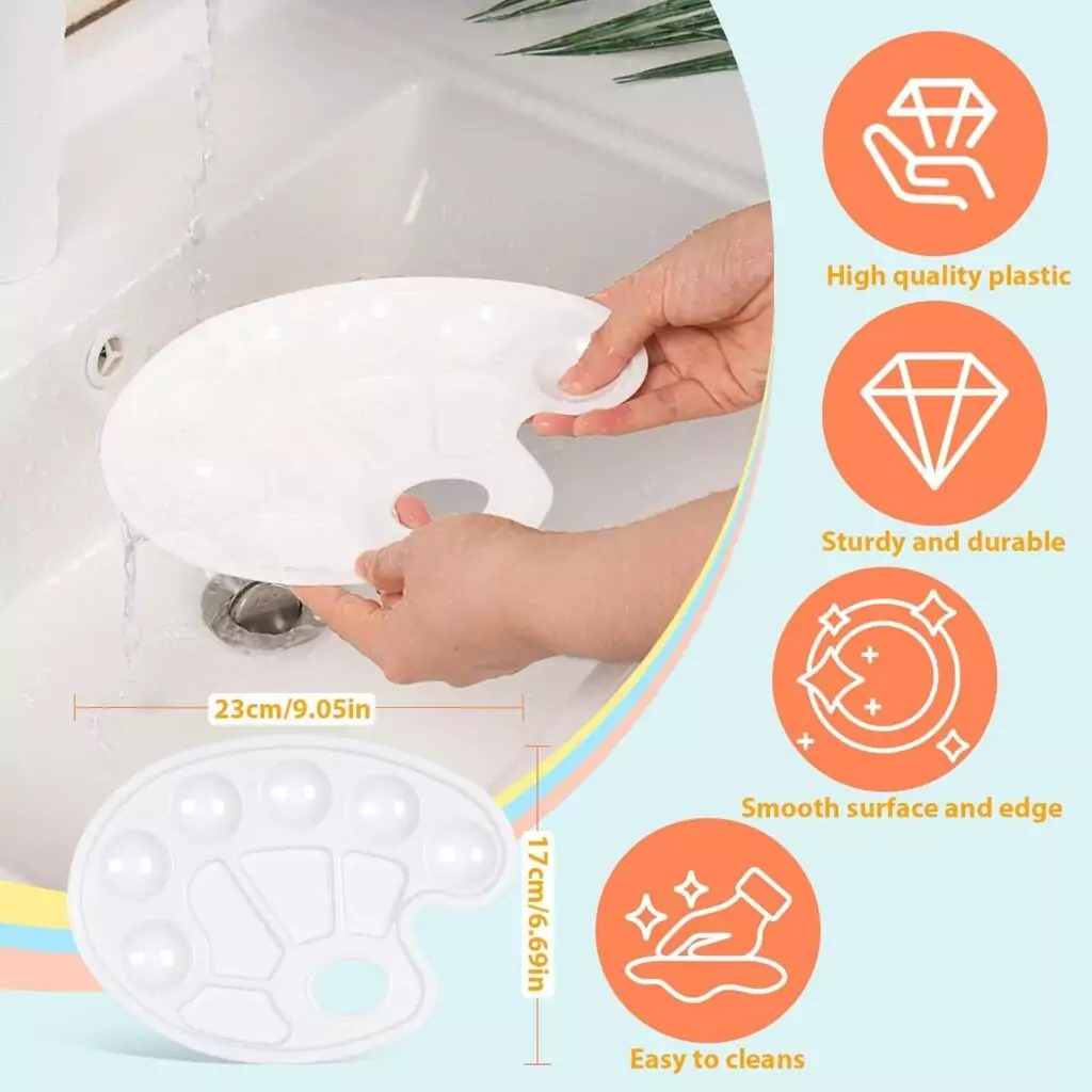 Classroom Craft Kit: Includes 72 pieces with 60 paint brushes and 12 palettes, perfect for art projects and creative sessions for kids and adults.