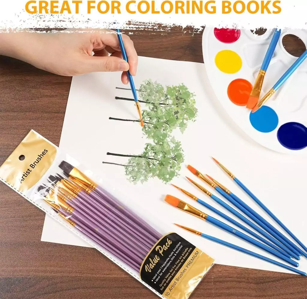 Classroom Craft Kit: 72 pieces featuring 60 paint brushes and 12 palettes for kids and adults, perfect for creative art projects and art workshops.