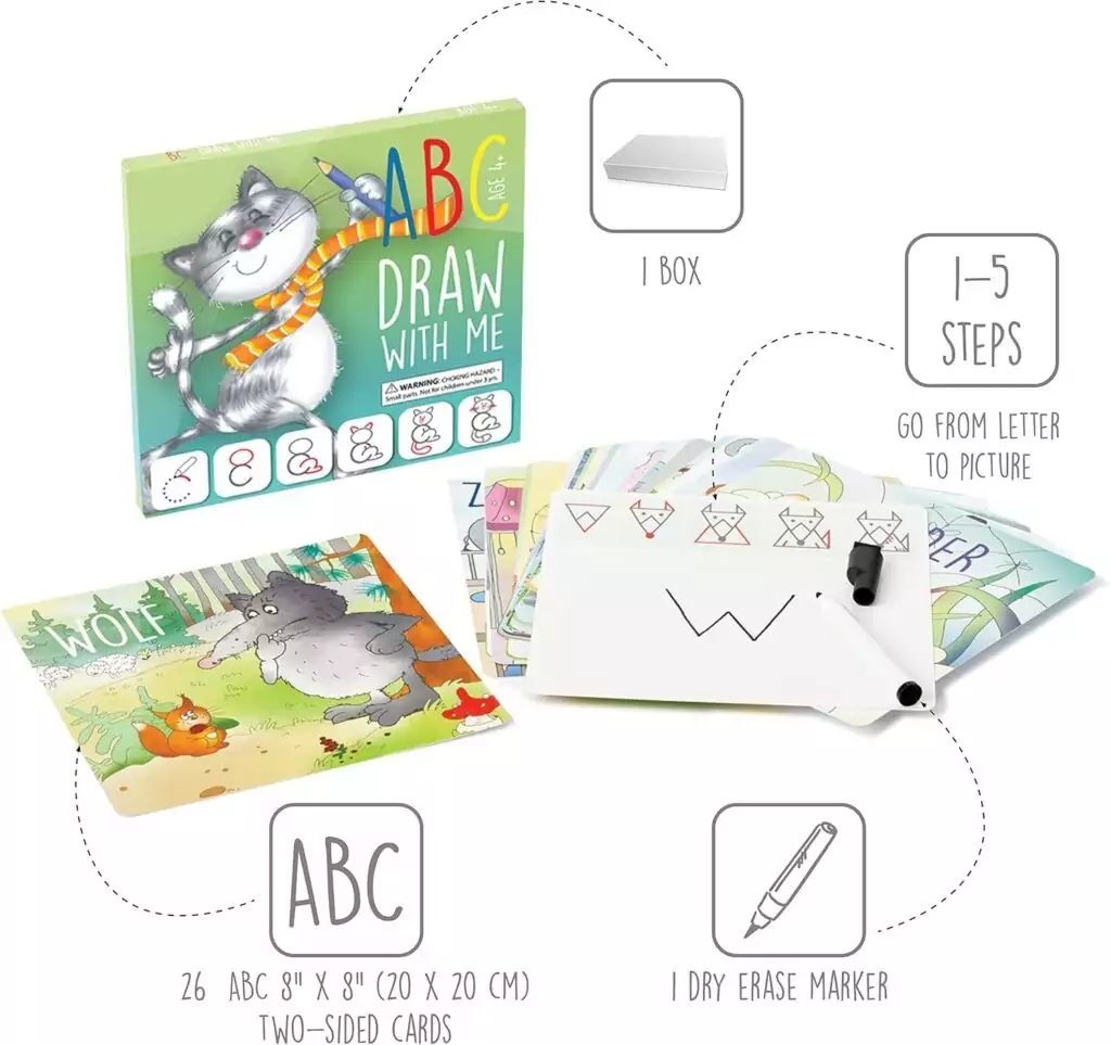 Enhance early education with the ABC Handwriting Tracing Set, a colorful learning kit ideal for teachers and as a creative birthday gift.