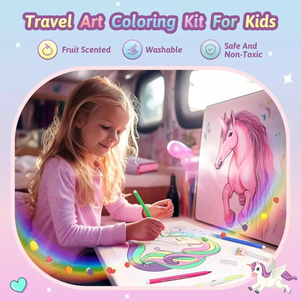 Enhance your creative projects with the Beefunni Unicorn Fruit Scented Markers set. Ideal for homeschooling, this 56-piece art supplies set inspires learning.