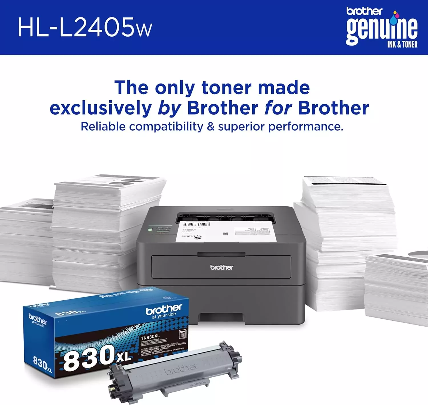 Brother HL-L2405W Wireless Monochrome Laser Printer: Ideal for Classroom Education with Mobile Printing Capabilities and Efficient Performance.
