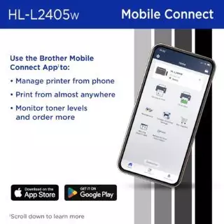 Brother HL-L2405W Wireless Monochrome Laser Printer for Classroom Educators offers efficient mobile printing, ideal for educational environments.