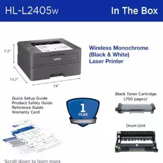 Brother HL-L2405W Wireless Monochrome Laser Printer ideal for classroom settings, offering easy mobile printing and efficient setup for educators.