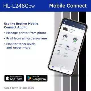 Optimize your classroom with the Brother HL-L2460DW, a wireless monochrome laser printer offering duplex and mobile printing for educators.