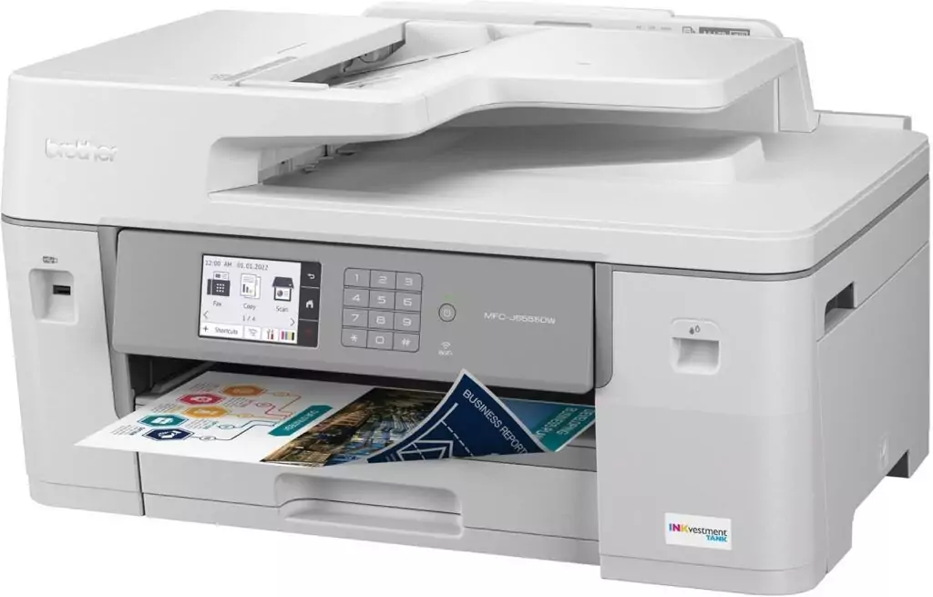 The Brother MFC-J6555DW Inkvestment Tank Color Inkjet Printer is perfect for educators, offering a year-long ink supply for uninterrupted printing needs.