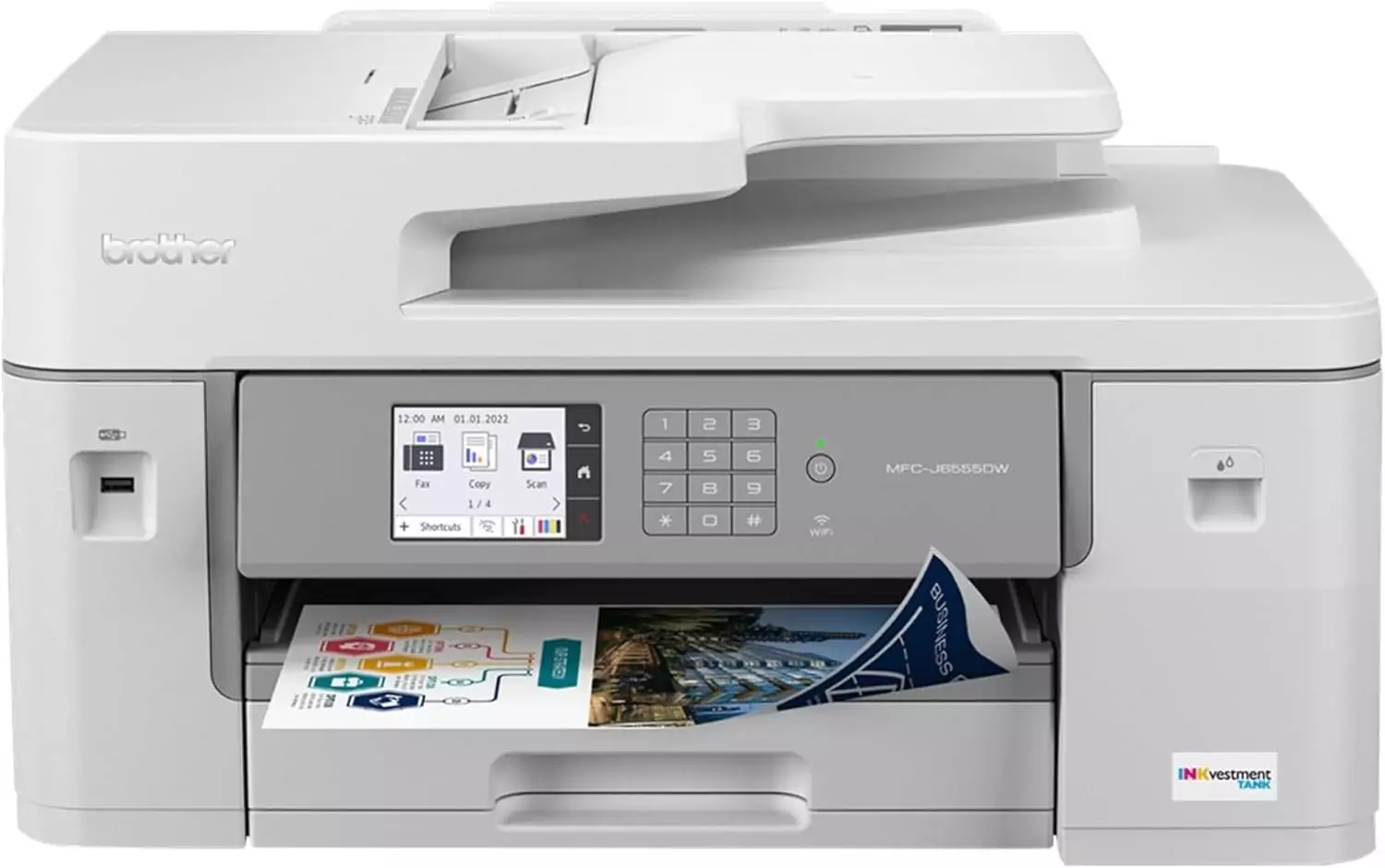 Brother MFC-J6555DW Inkvestment Tank color inkjet printer is ideal for educators, offering a year-long ink supply for efficient and uninterrupted printing.