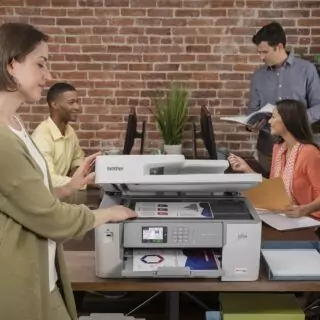 Brother MFC-J6555DW Inkvestment Tank Inkjet Printer, ideal for educators with its year-long ink supply, delivering reliable color printing.