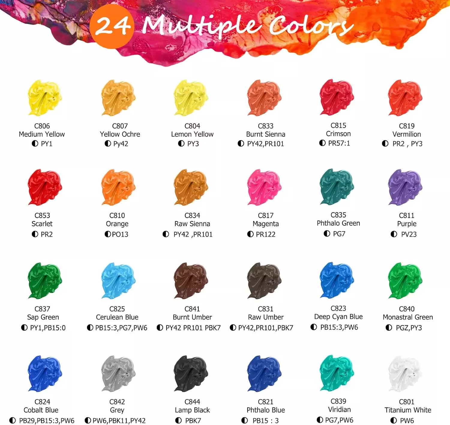 Caliart Acrylic Paint Set offers 24 vibrant colors and 12 brushes, perfect for educators seeking a comprehensive art supply kit.