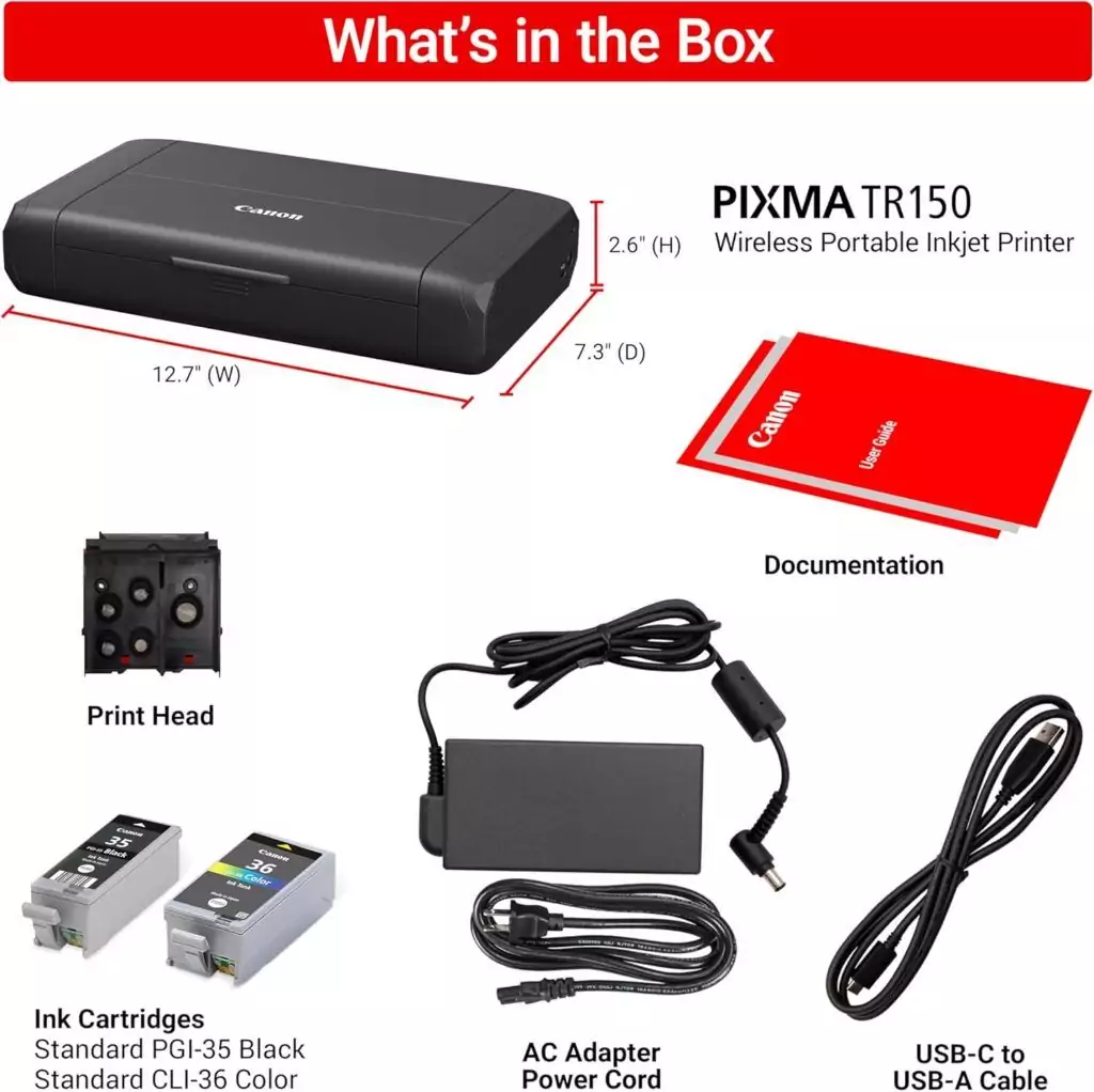 Canon Pixma TR150 Wireless Mobile Printer offers educators a portable printing solution, ideal for teaching on the go with high-quality results.