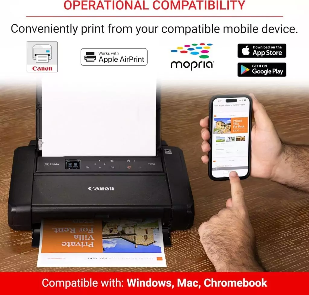 Canon Pixma Tr150 Wireless Mobile Printer: Ideal Portable Printing Solution for Educators Seeking On-the-Go Convenience and High-Quality Results.