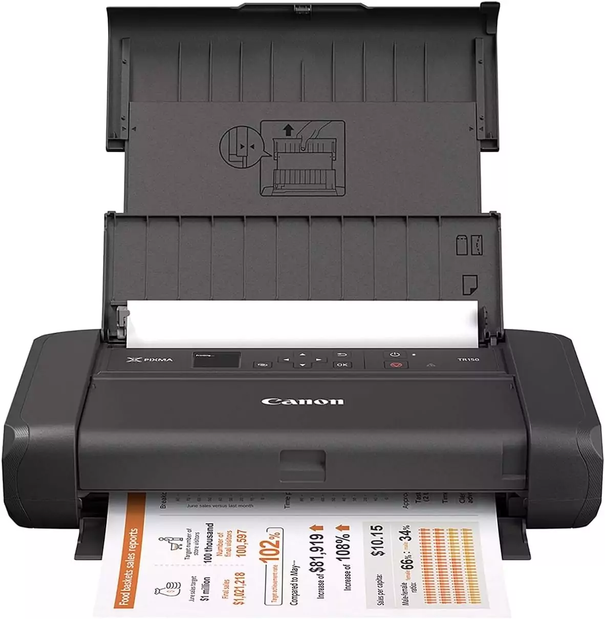 Canon Pixma TR150 Wireless Mobile Printer: Ideal Portable Printing Solution for Educators, Ensuring High-Quality Prints Anytime, Anywhere.