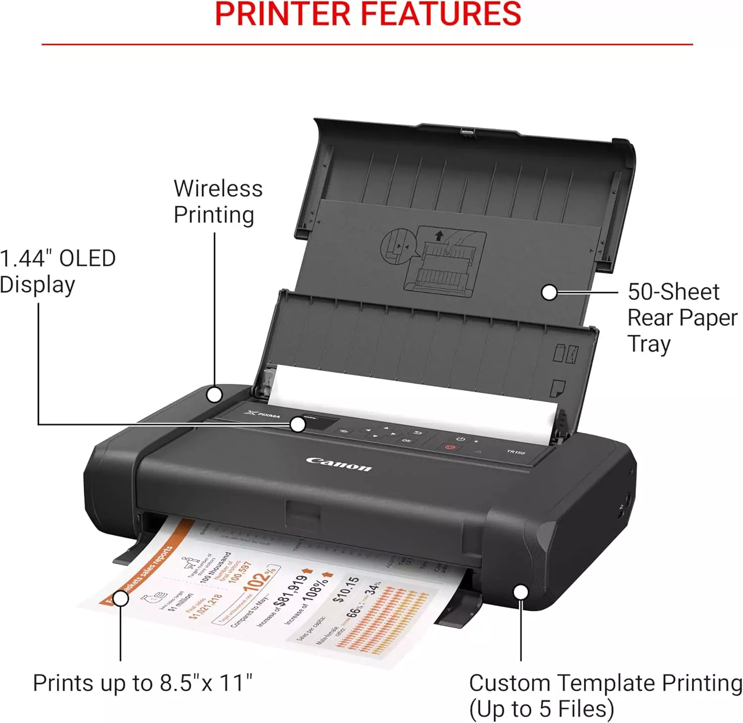 Canon Pixma Tr150 Wireless Mobile Printer: Ideal Portable Printing Solution for Educators, Offering Convenience and Flexibility on the Go