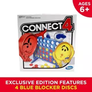 Connect 4 strategy game for kids aged 6 and up, educational and fun. Unique image captures engaging play. Buy on Amazon for creative learning.