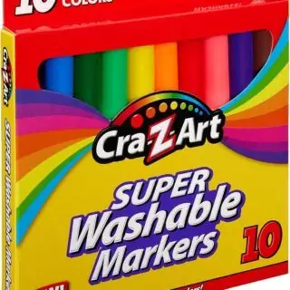 Cra Z Art 10-Pack Washable Markers for Kids, featuring broad tips in assorted colors, are perfect for educators seeking fun and creative drawing tools.