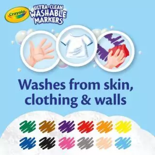 12ct Crayola Washable Markers for Kids - Ideal for Arts & Crafts in the Classroom. Vibrant Colors Enhance Creativity and Inspire Artistic Expression.