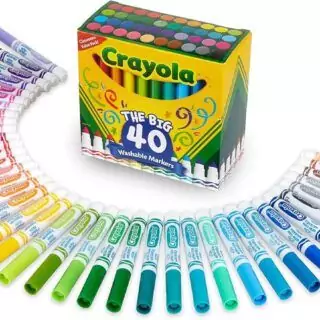 "Crayola Ultra Clean Washable Markers 40ct: Vibrant, kid-friendly coloring set ideal for classrooms. Safe, easily washable markers for creativity."