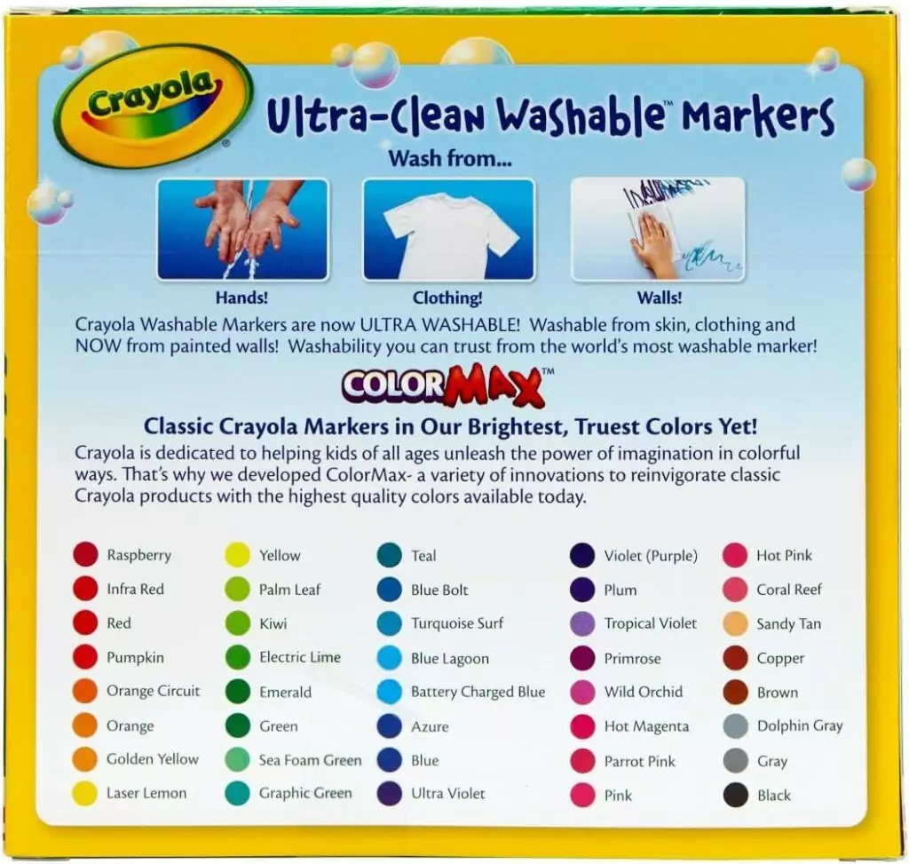Crayola Ultra Clean Washable Markers 40ct offers vibrant colors perfect for kids. Ideal for classrooms, these markers ensure easy cleanup.